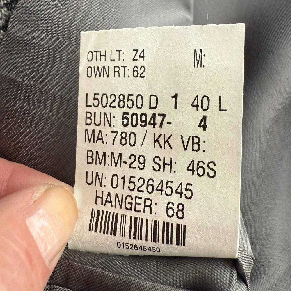 Lauren Ralph Lauren Pure New Wool Made in Canada 3 Button Houndstooth Blazer 40L